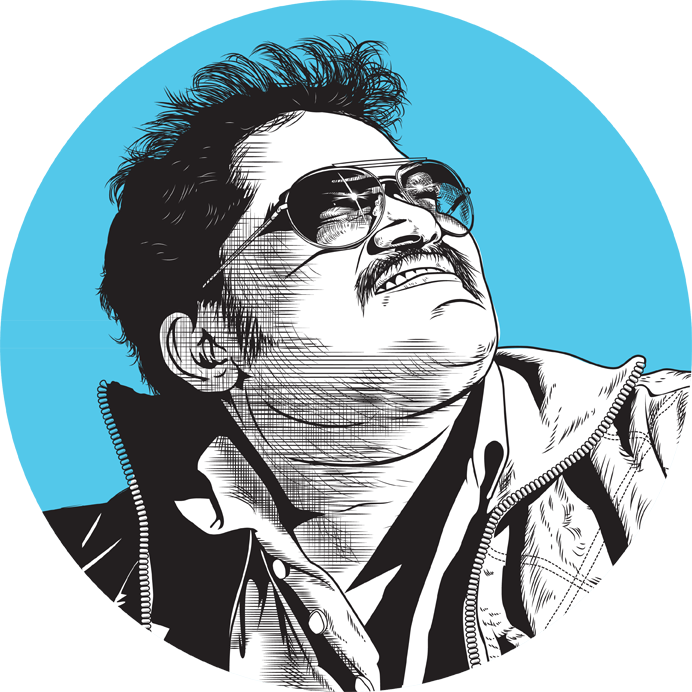 Illustrated portrait of Johnson, founder of Dot2Art Solution